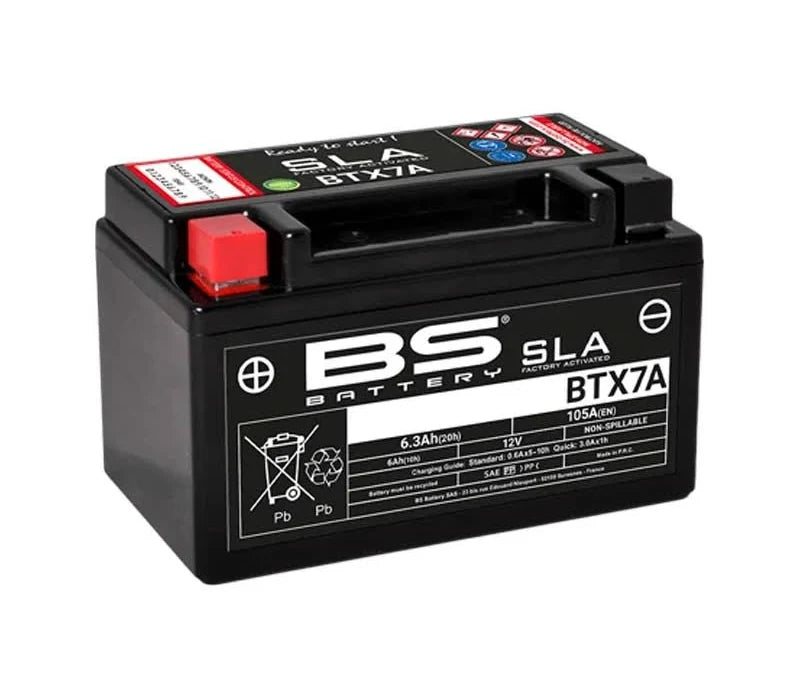 Batería para Moto BS BATTERY BTX7A-BS / YTX7A-BS 12V 6Ah SLA