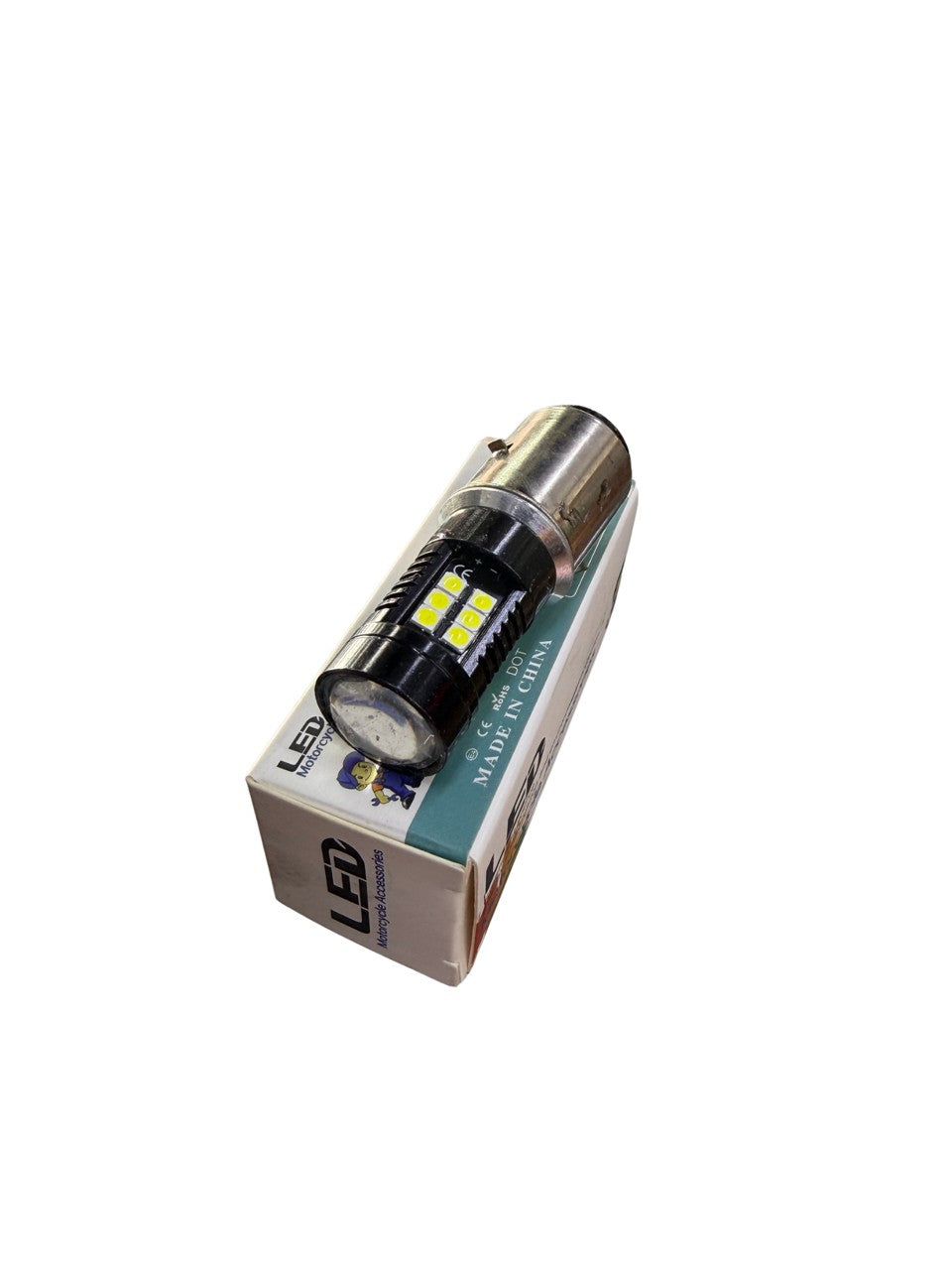 Ampolleta LED BA20d (S2) 12V Alta Visibilidad Para Moto / Scooter - Genérica